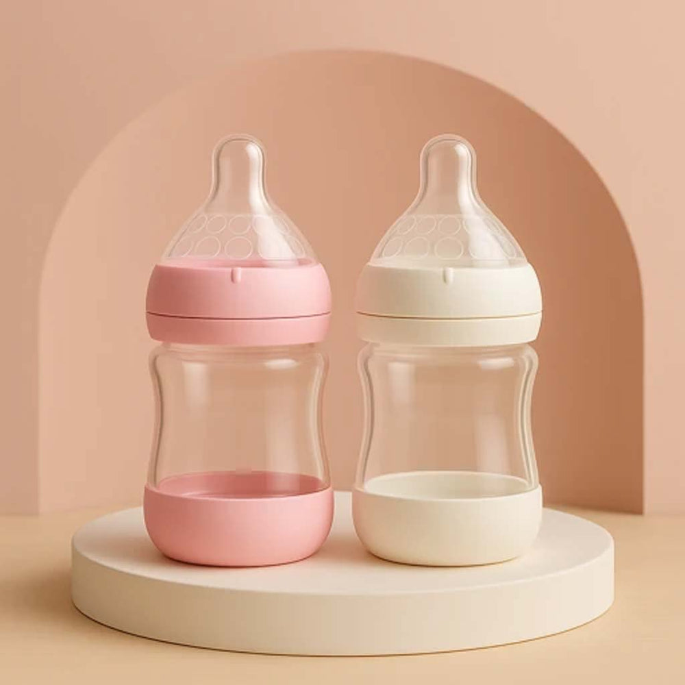 Glass Baby Bottle WITH BASE