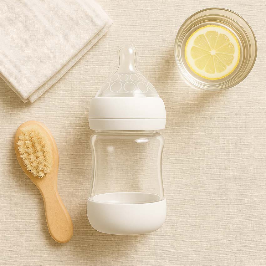 Glass Baby Bottle WITH BASE