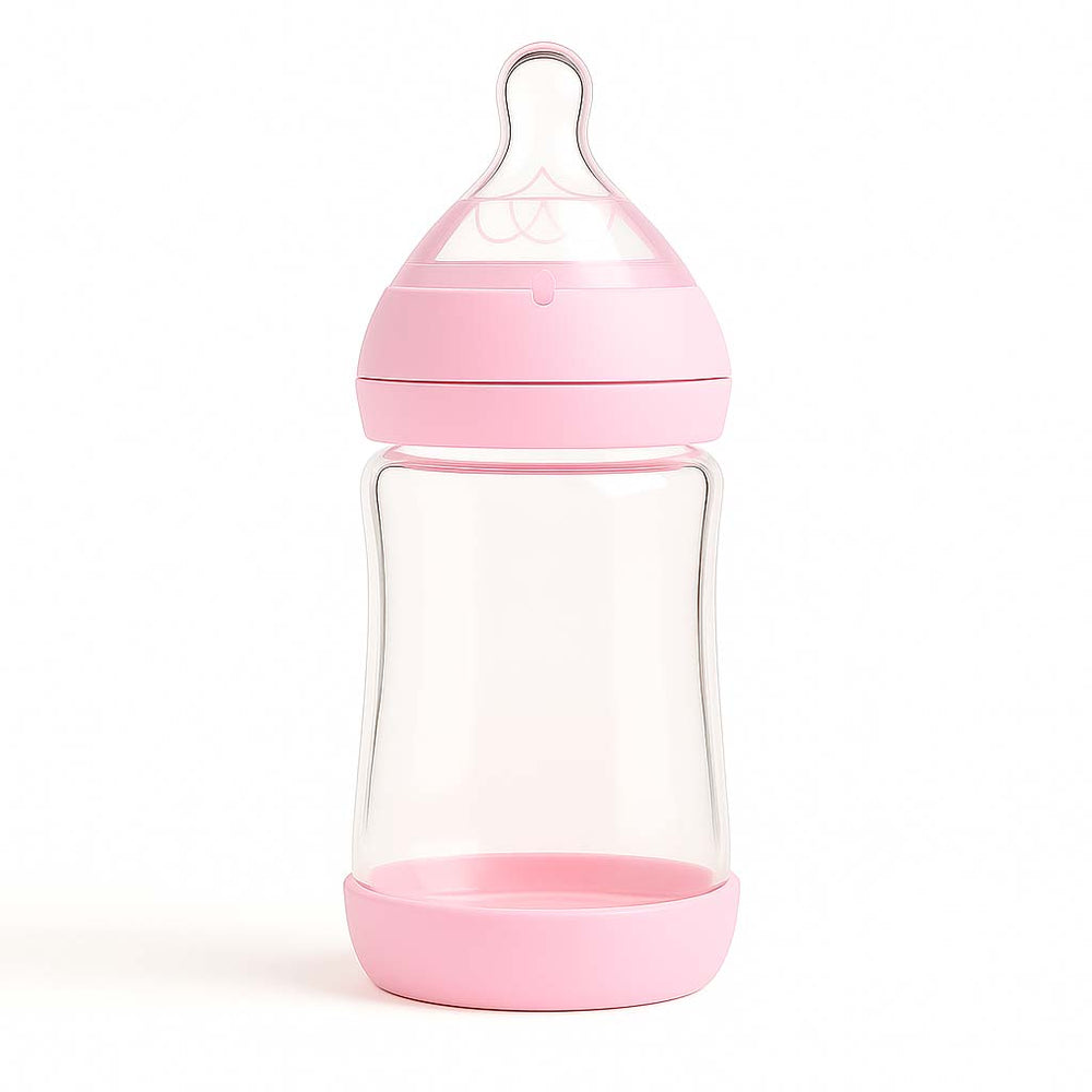 Glass Baby Bottle WITH BASE