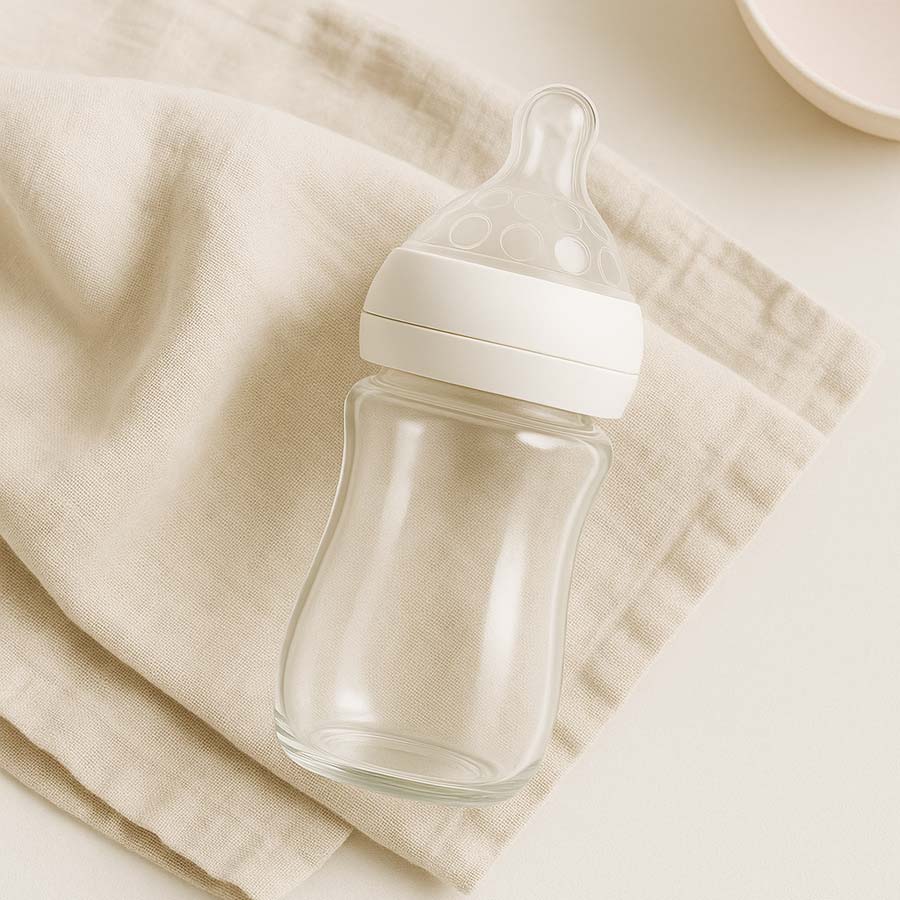 Glass Baby Bottle WITH BASE